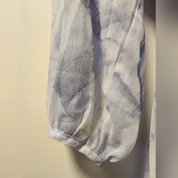 *sold Calvin Klein Whimsical Chiffon Blue Dress Wedding Guest Dreamy Fairy 16 - Picture 6 of 6